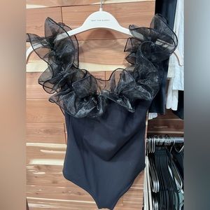 Free People Haute Wired Bodysuit Black Size M